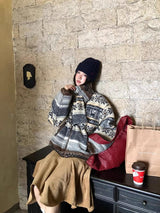 Snow reversible muffler fleece zip-up