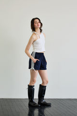 BEBE UNBALANCE SLEEVELESS TOP / WHITE