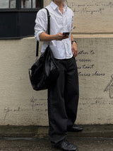 D-ring non-fade regular denim pants