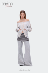 Gradient Off-Shoulder Zip-Up (TOP)