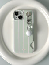 アップルグリーンストライプカードハードケース