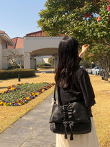 Ruffle envelope bag_black