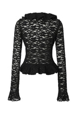 Floral ruffle cardigan