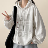 Rear Let It Flow Crack Lettering Overfit Hoodie
