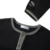 ヘンリーネックナッピングウォーマー長袖Tシャツ