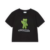 25SS ALIEN BEAR CROP SHORT SLEEVE T-SHIRT BLACK