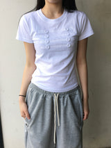 レオンスリムボタン半袖Tシャツ (4c)