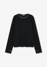 RU クロップ ワッフル カラーポイント ウォーマー ロングTシャツ