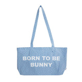 Star Bunny Tail Tote Bag _ Baby blue