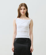 COS TWISTED SHIRRLING TOP / WHITE