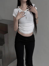 basic shirring short sleeve (2color)