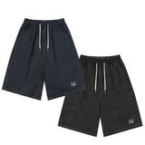 ブランドバミューダデニムハーフパンツ (Black, Mid blue)