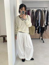 [wool50%] Danny Deep V-Neck Over Fit Knit