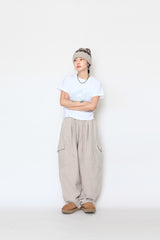 fleece oblique cargo pants