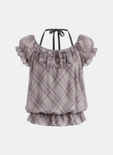 Rielle Plaid Halter Blouse