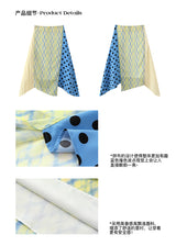 UnsocialNight春夏新作オリジナルデザインかわいいパッチワークドットチェック半スカート