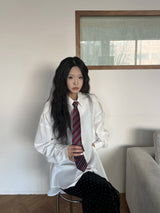 [UNISEX] ミニマルオーバーフィットコットン長袖シャツ(7 colors)