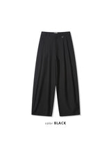 LMN ecto pintuck D-ring long wide slacks (2 colors)