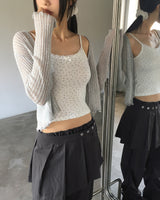 Huyou Flower Punching Ribbon Lace Sleeveless