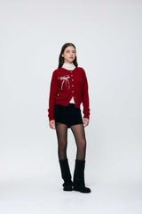 EIRIN WOOL CARDIGAN / RED