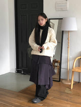Kerhol Check Button Layered Skirt