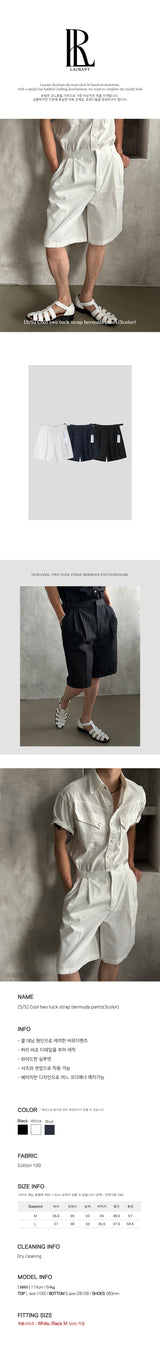 [S/S] クールツータックストラップバミューダパンツ（3color）