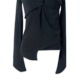 Alban slit unbalanced twisted semi-wide long sleeve T (4 colors)