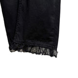 Lace Frill Capri Slim Pants