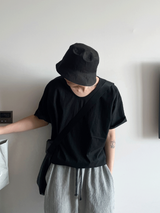 Minimal short brim bucket hat