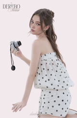 Fancy Dot Tube Top Chiffon Dress