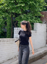 Simple & Basic Round Short Sleeve T-shirt (6color)
