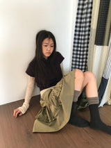 ラ フリル ピンタック ミディスカート (3 Colors)