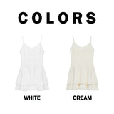 Punching Tiered Dress (Cream)
