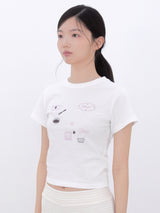 Baking Print T-Shirt(PINK)