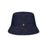 VA Curved Denim Stitch Detail Bucket Hat / Indigo