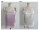 ルナサテンキャミトップ (WHITE, PINK 2COLORS!)