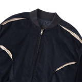 Corduroy Contrast Quilted Blouson - NAVY