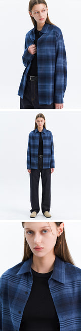 VINTAGE FLANNEL CHECK SHIRT_VINTAGE BLUE