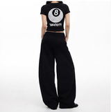 Stretch Cotton Slim Short Sleeve T-shirt Eight Ball Black