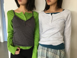 リエージュ ボタン ボートネック Tシャツ(3color)