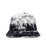 BBD Smoke Painted Custom Denim Bucket Hat (White)
