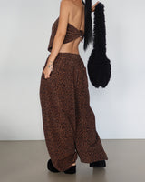 fleece leopard leopard jogger pants