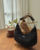 Coated nylon hobo bag