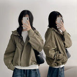 Crop hood field jacket, fall and spring outerwear (4 colors)