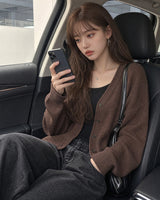 (UNISEX) Knitted V-Neck Cardigan