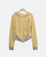 Bebon Horse Contrast Hooded Zip-Up