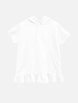 Ribbon shirring pocket frill short-sleeved hood (3c)