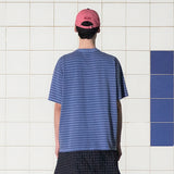 ピグメントストライプTシャツ / BLUE