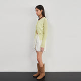 DOUBLE LAYERS KNIT CARDIGAN(LEMON)