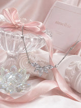 [IVE Wonyoung Necklace/Anti-tarnish] Heavenly Crystal Semi Choker Necklace - Silver
